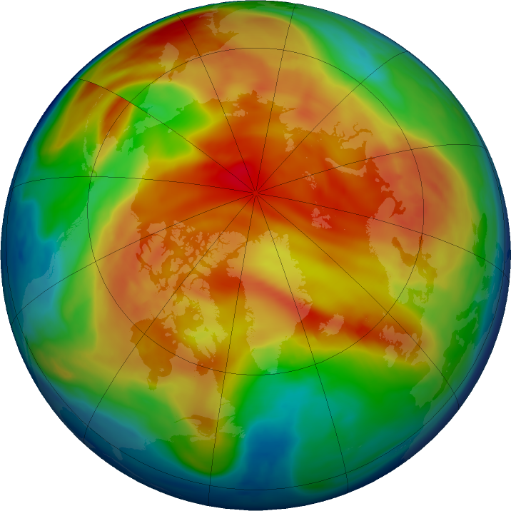 Arctic ozone map for 22 January 2019